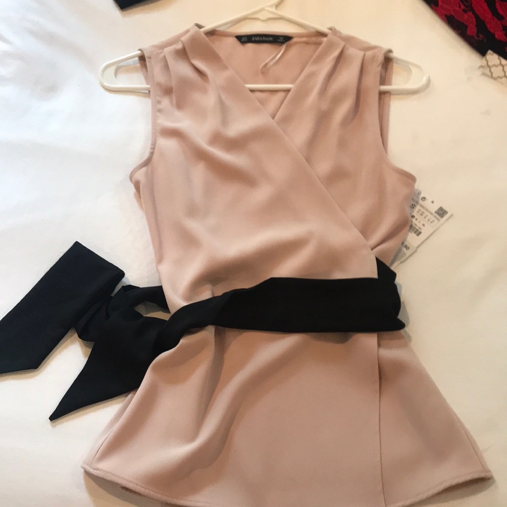 Zara Basic Wrap Blouse Mauve